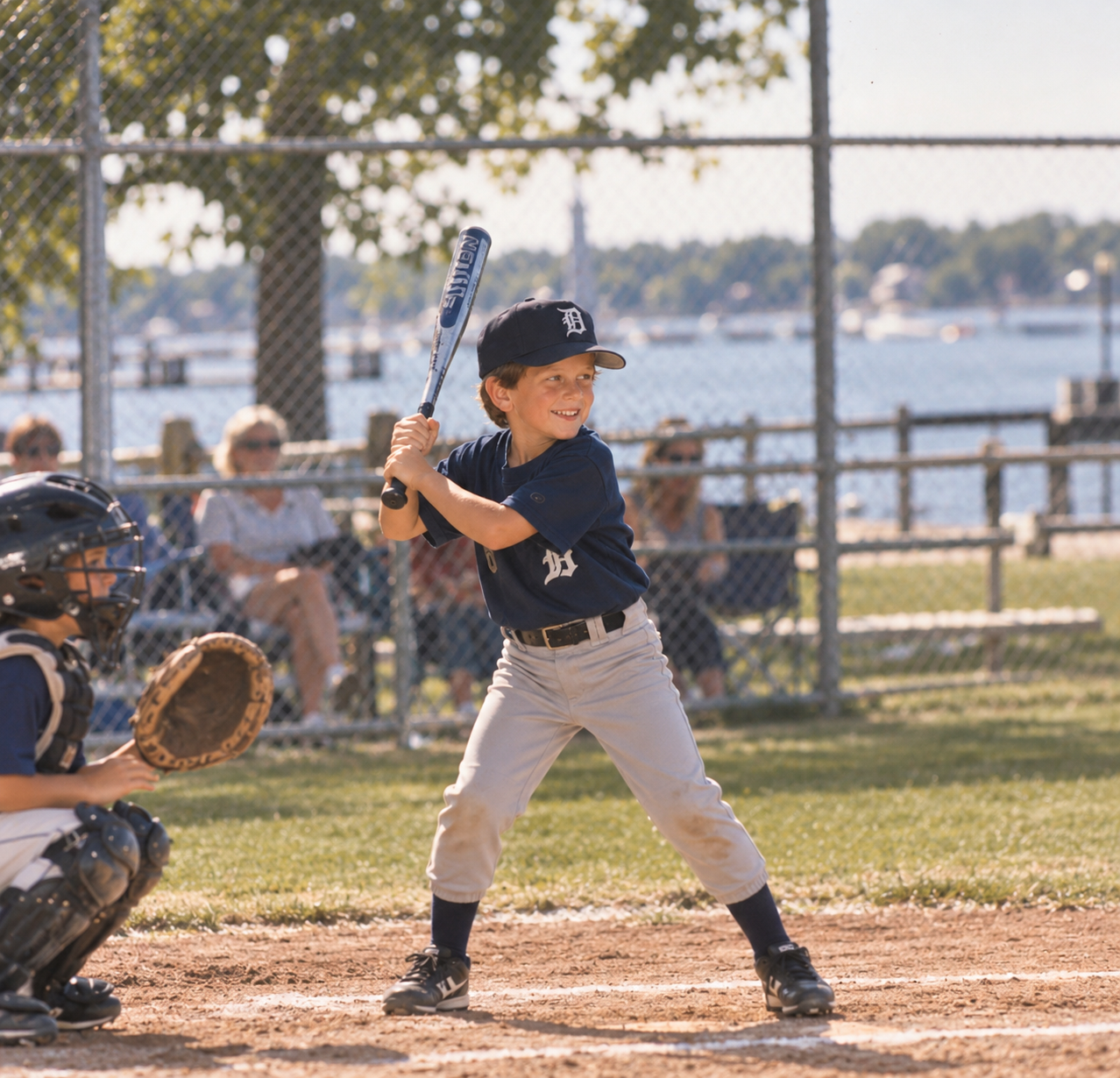 Michael Taylor playing baseball as a child