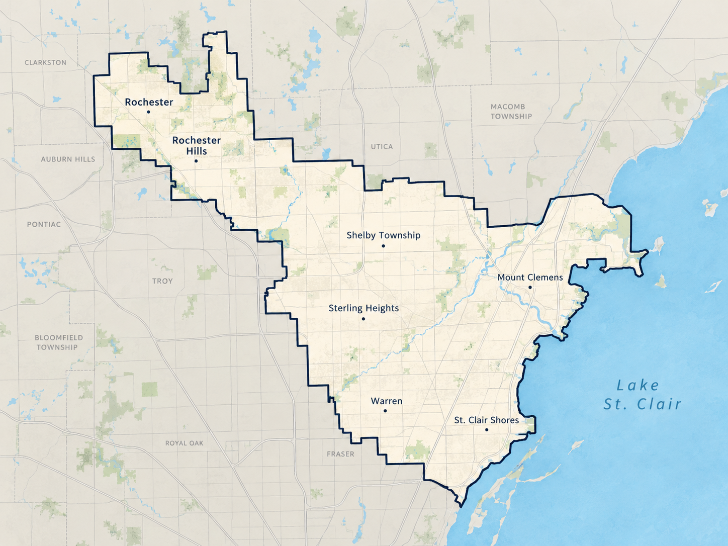 Map of Michigan's 10th Congressional District