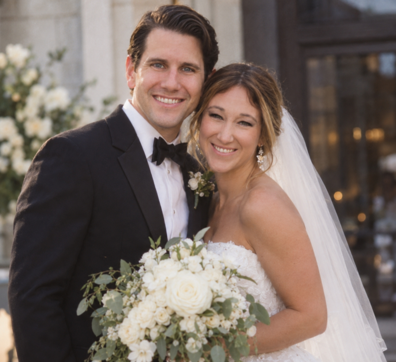 Michael Taylor and his wife on their wedding day